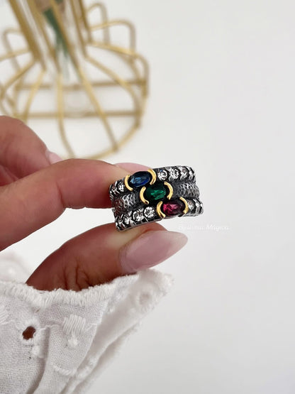 Anel Trio Glamour Multicolor