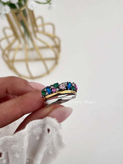 Anel Glamour Multicolor