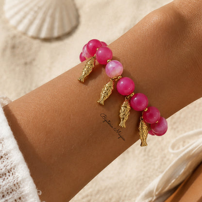 Pulseira Coral Rosa