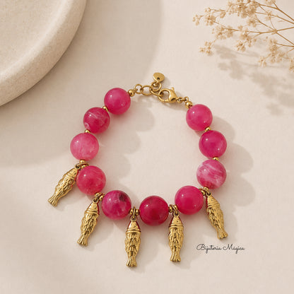 Pulseira Coral Rosa