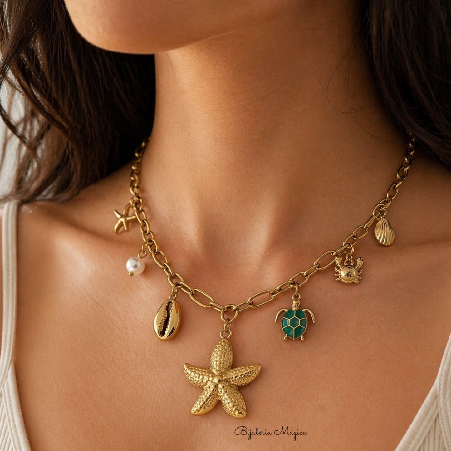 Colar Estrela do Mar Dourada