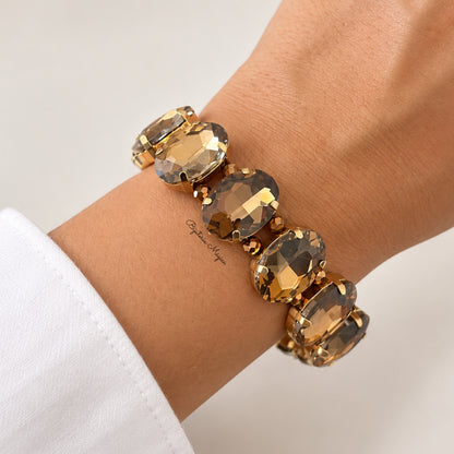 Pulseira Cristais Champagne