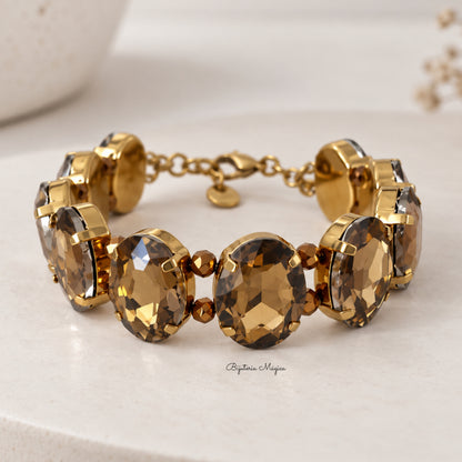 Pulseira Cristais Champagne