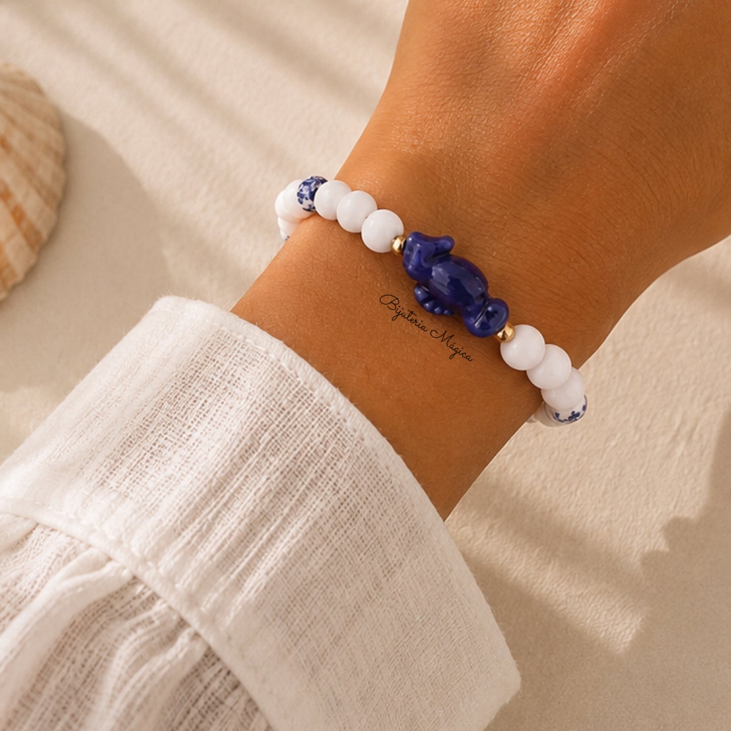 Pulseira Cavalo-Marinho Azul