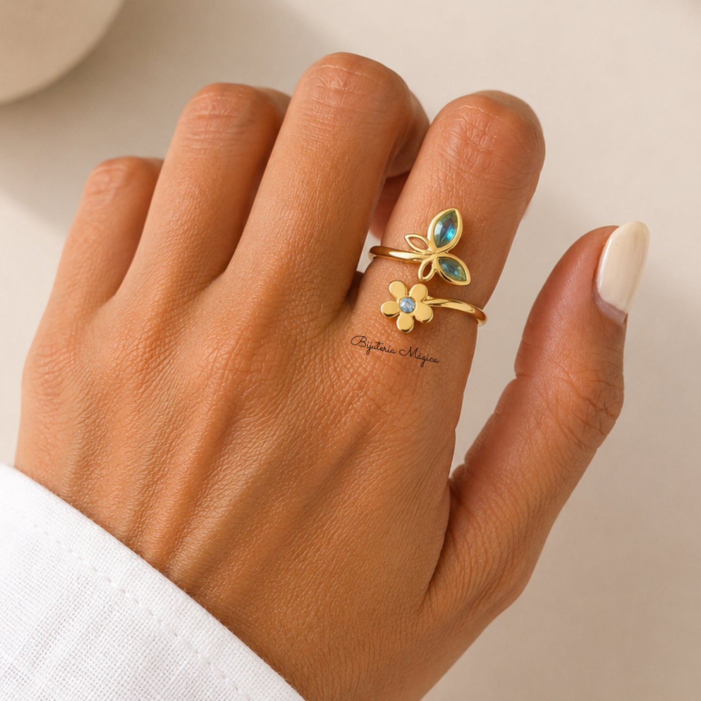 Anel Libélula Celeste