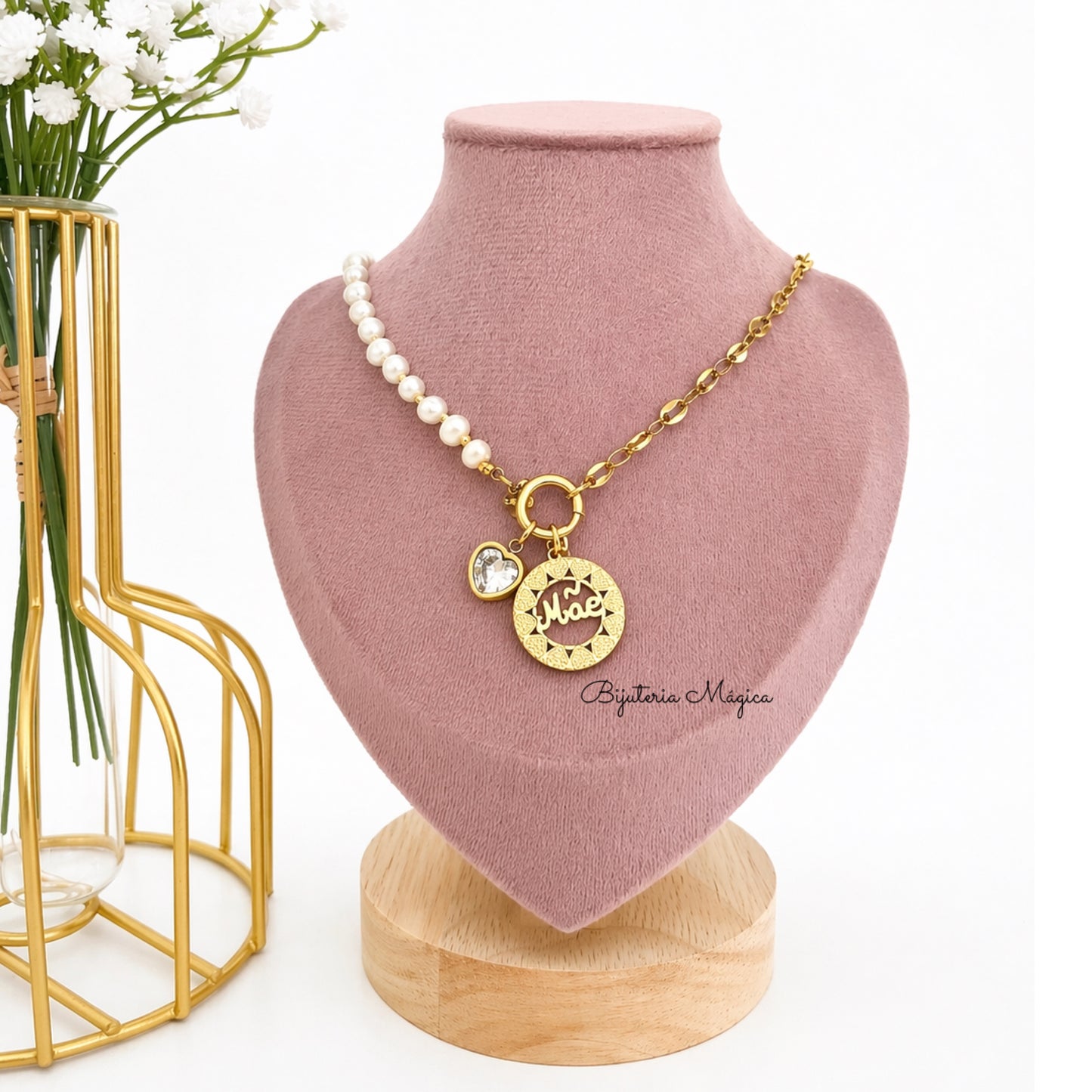 Colar Mãe com Pérolas de Água Doce