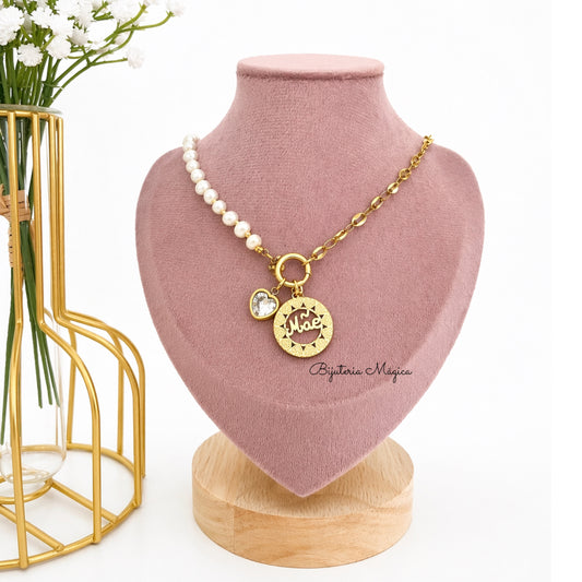 Colar Mãe com Pérolas de Água Doce