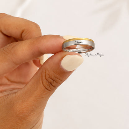 Aliança Personalizada Bicolor