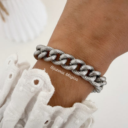 Pulseira Corrente Grossa em Aço Inoxidável
