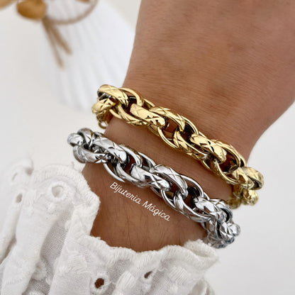 Pulseira Elo Elegante em Aço Inoxidável
