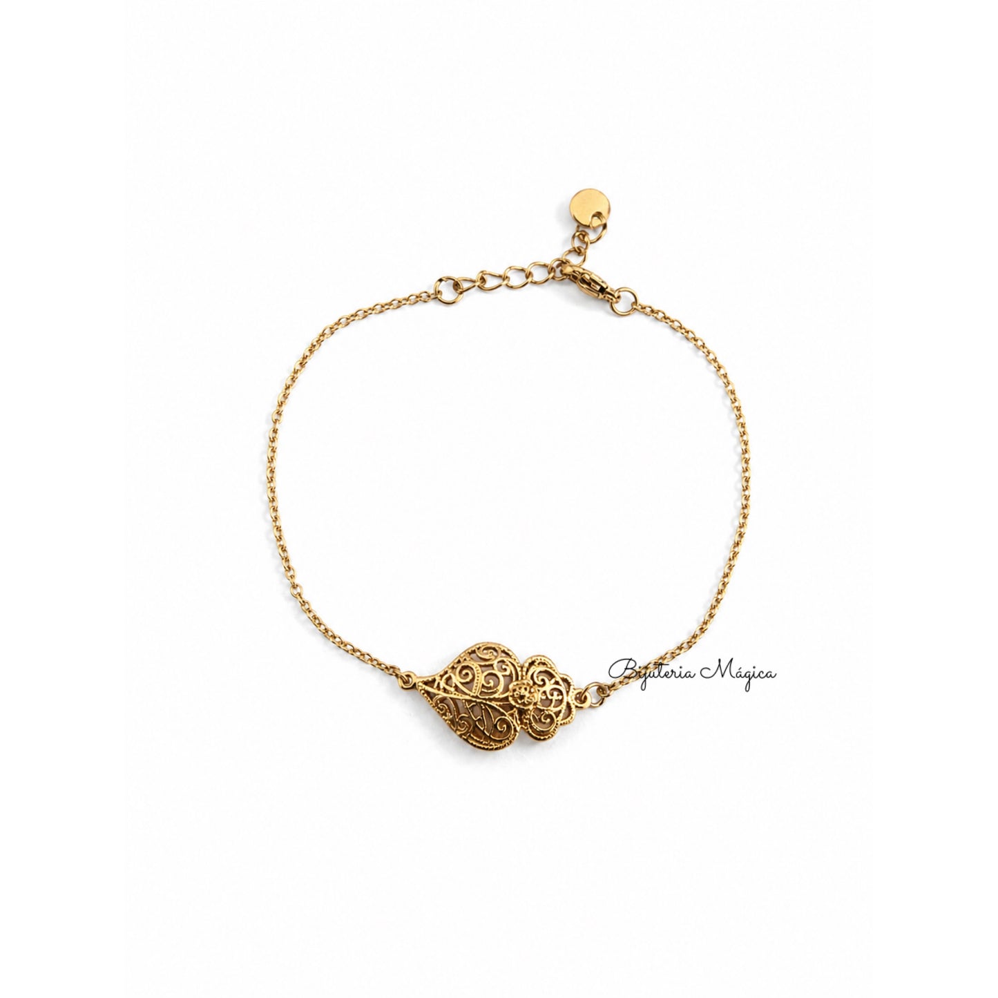 Pulseira Coração de Viana Dourada