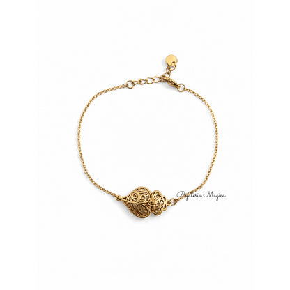 Pulseira Coração de Viana Dourada