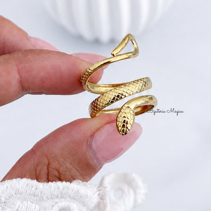 Anel Ajustável Serpente Elegante