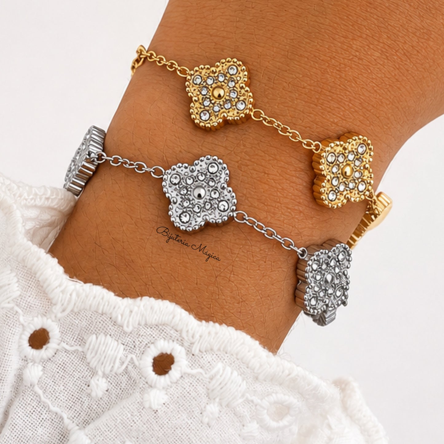 Pulseira Trevo Brilho