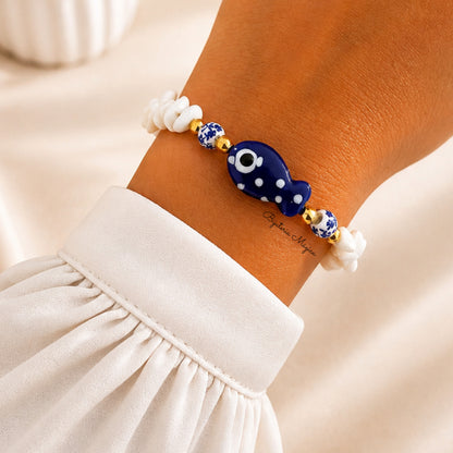 Pulseira Peixe Olho Protetor Azul