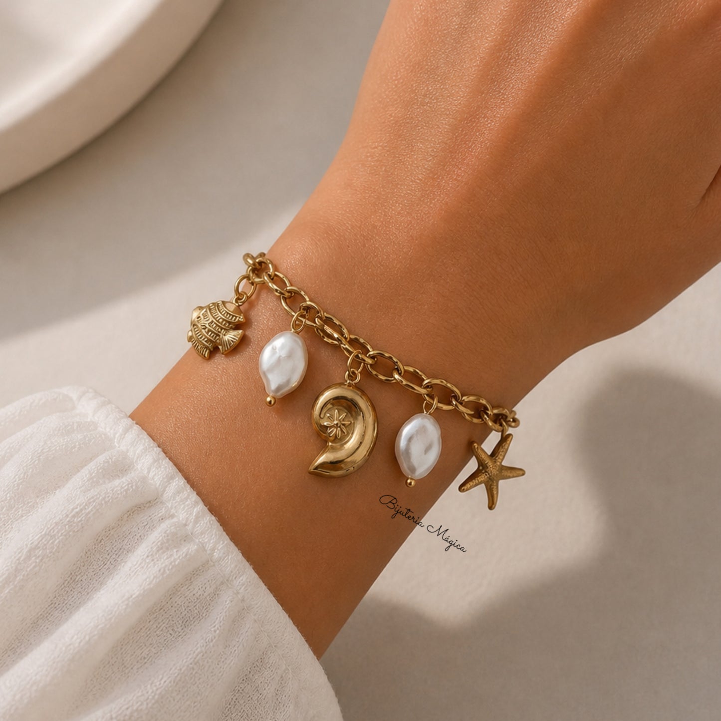 Pulseira Charms Mar Dourado