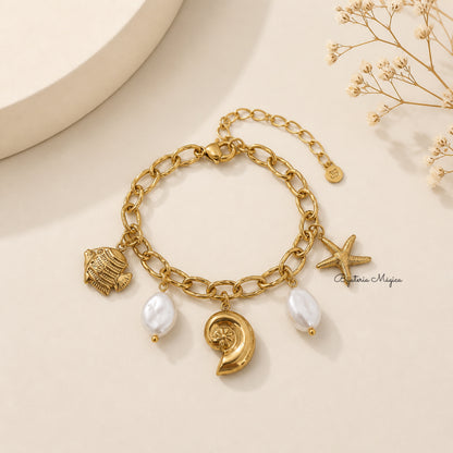 Pulseira Charms Mar Dourado