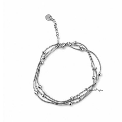 Pulseira Tripla Minimalista em Aço Inoxidável