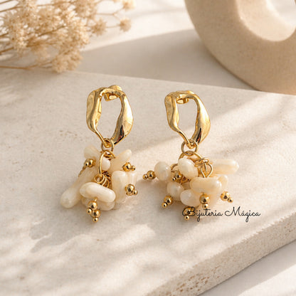 Brincos Pérolas Elegance em Aço