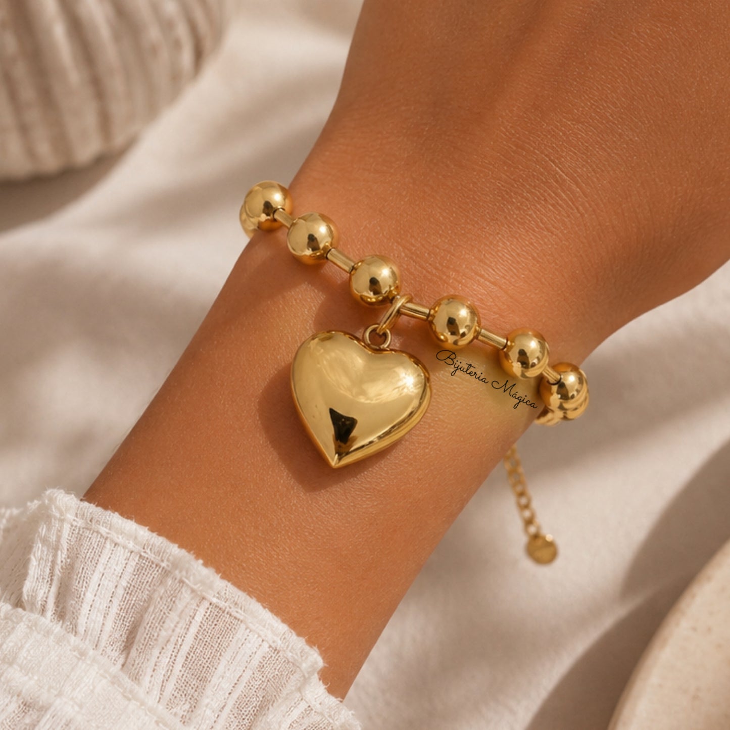 Pulseira Coração Bold Dourada