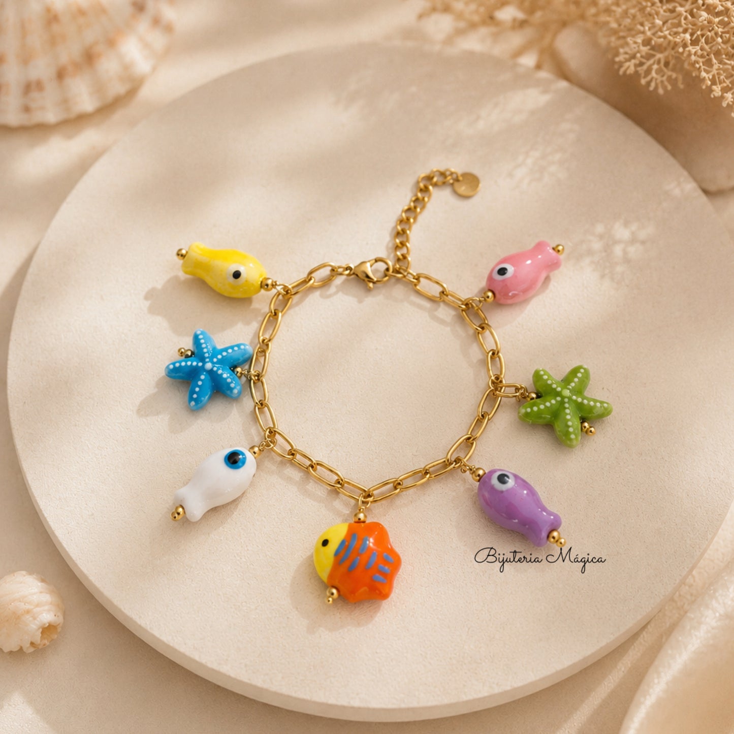 Pulseira Ocean Colors em Aço Dourado