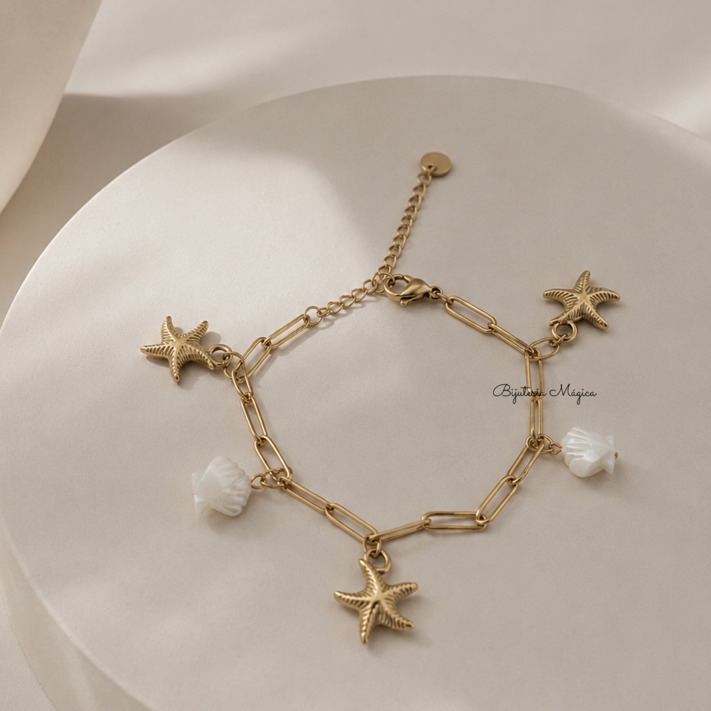 Pulseira Summer Shells em Aço Dourado