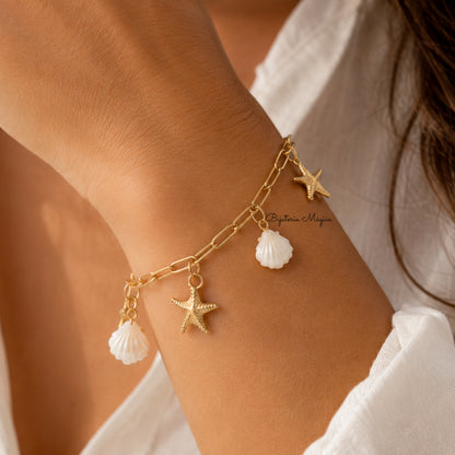 Pulseira Summer Shells em Aço Dourado