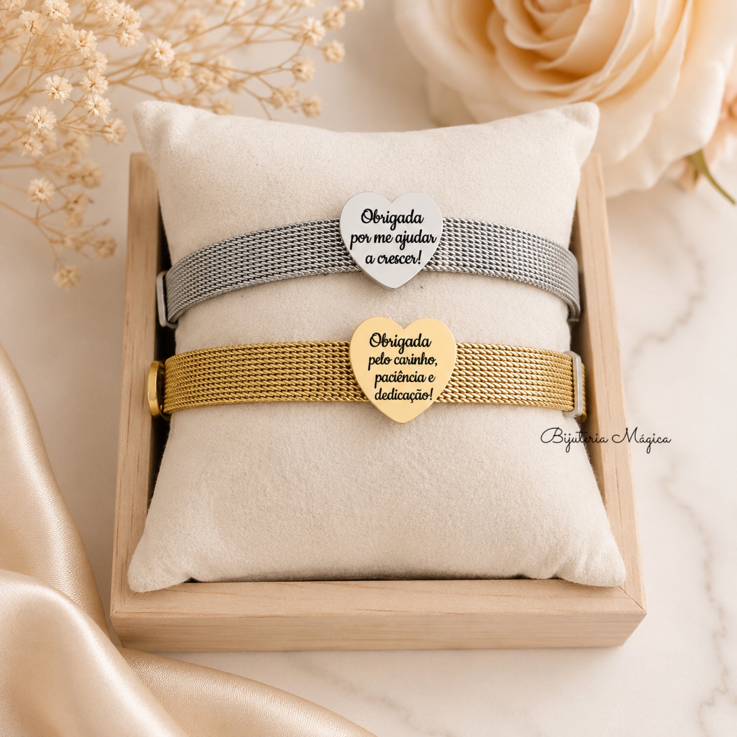 Pulseira Ajustável com Coração Personalizado