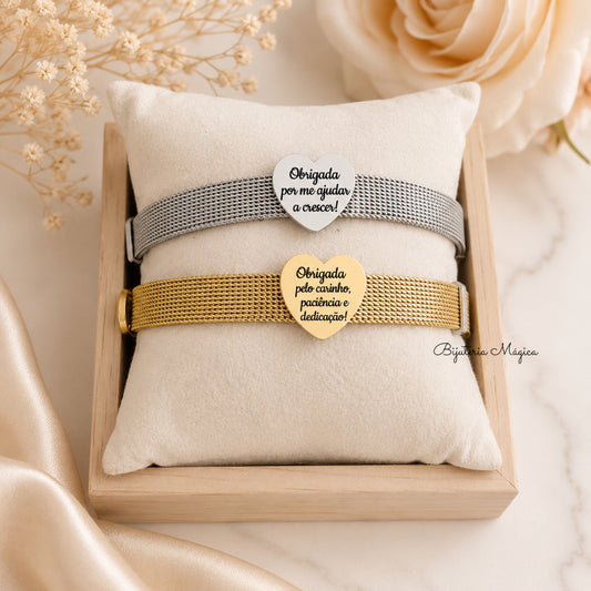 Pulseira Ajustável com Coração Personalizado