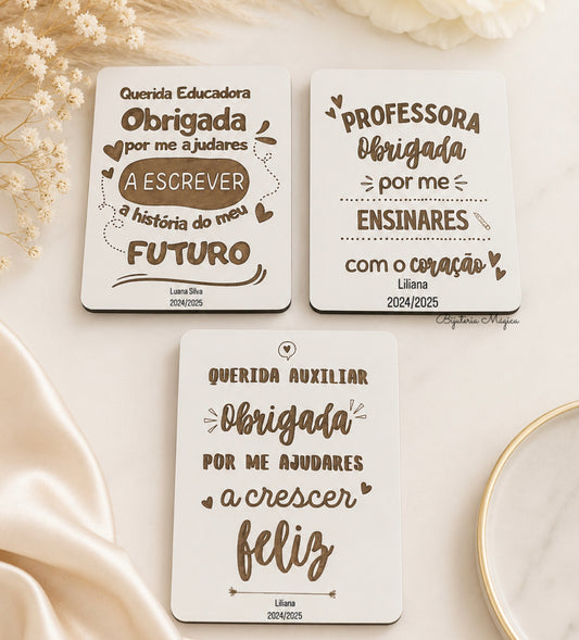 Íman Personalizado para Educadora, Professora ou Auxiliar