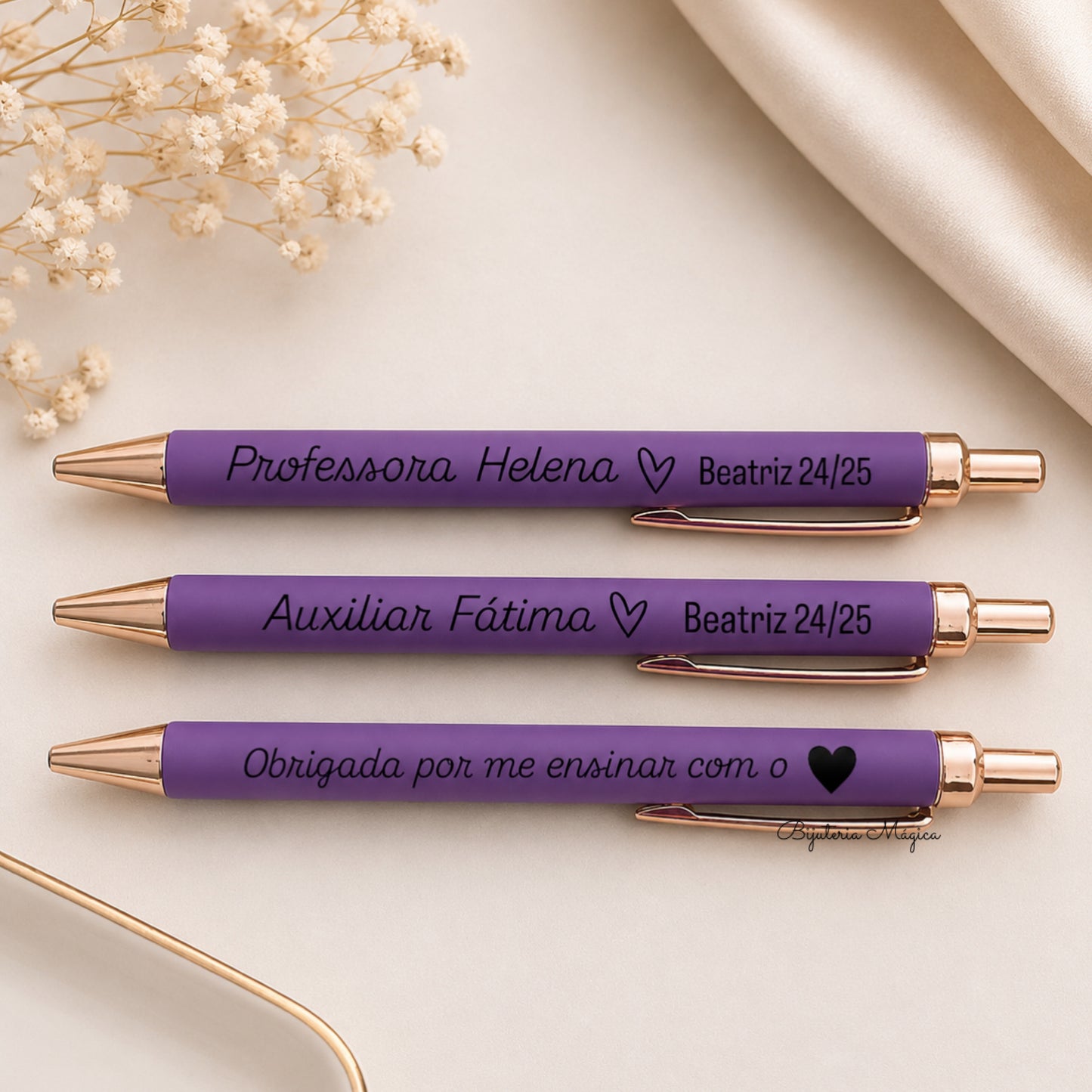Caneta Roxa Personalizada