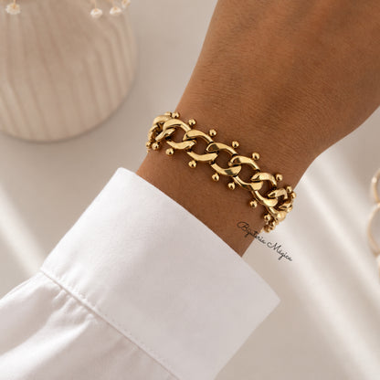 Pulseira Corrente Bold Dourada em Aço Inoxidável