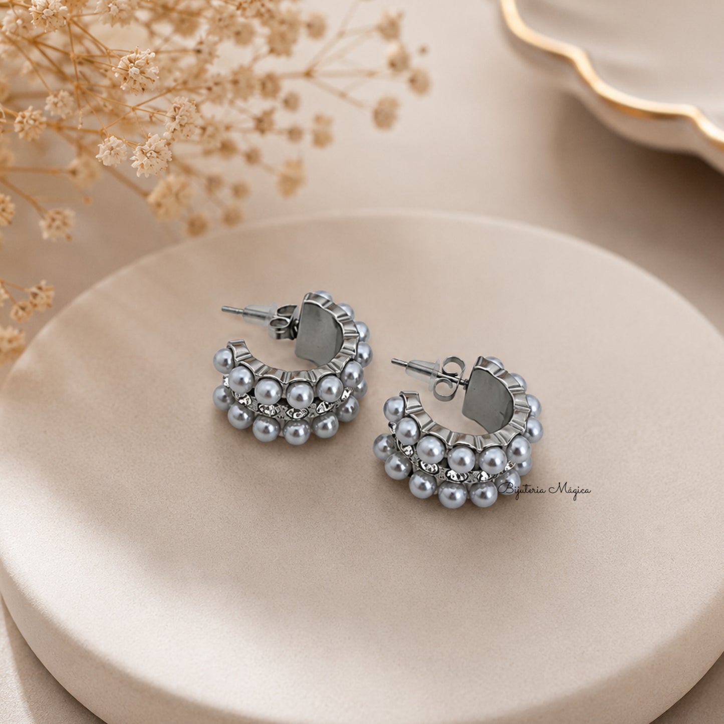 Brincos Pérolas Elegance em Aço Inoxidável