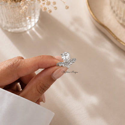 Anel Elegance Cristal em Ródio