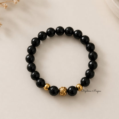Pulseira Preta com Bola de Viana