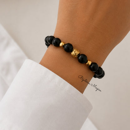 Pulseira Preta com Bola de Viana