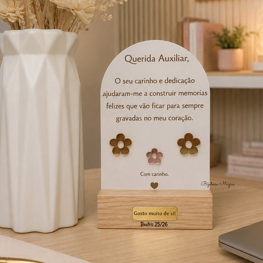 Placa Decorativa Personalizada Querida Auxiliar
