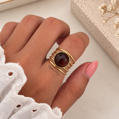 Anel Âmbar Boho