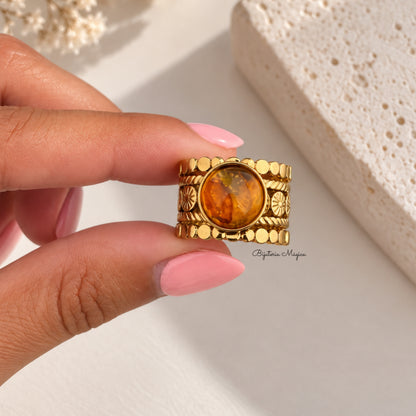 Anel Âmbar Boho