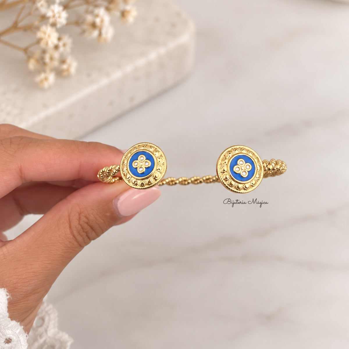 Pulseira Rígida Encanto Azul