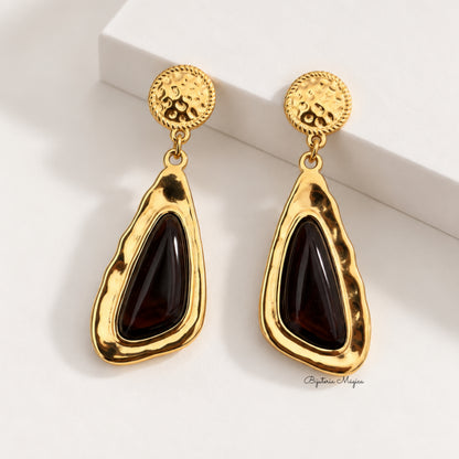 Brincos Âmbar Dourado