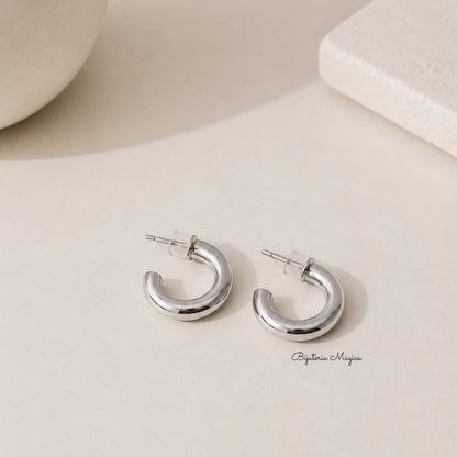 Argolas Minimal Chic Prateadas
