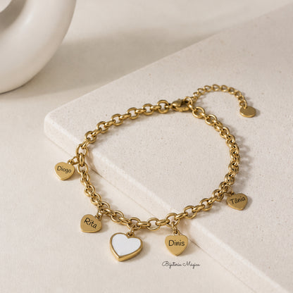 Pulseira Corações Personalizada