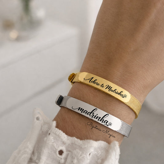 Pulseira Madrinha Ajustável em Aço