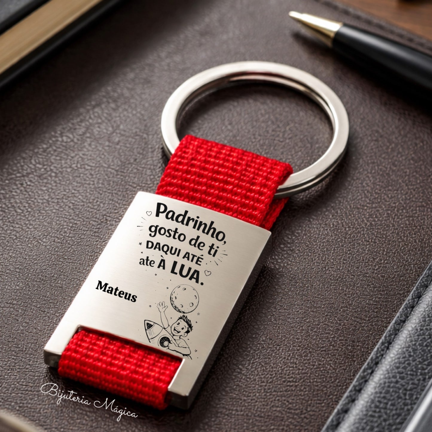 Personalized Keychain Godfather To The Moon and Back