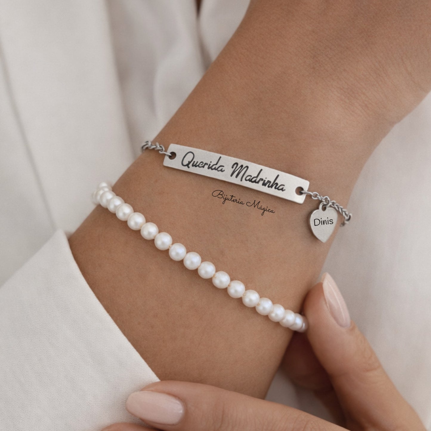 Dear Godmother Bracelet with Personalized Heart