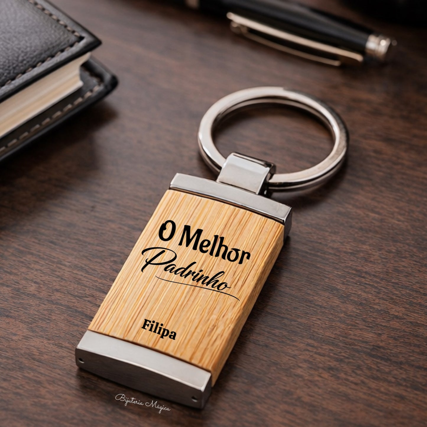 Porta-chaves Melhor Padrinho Personalizado