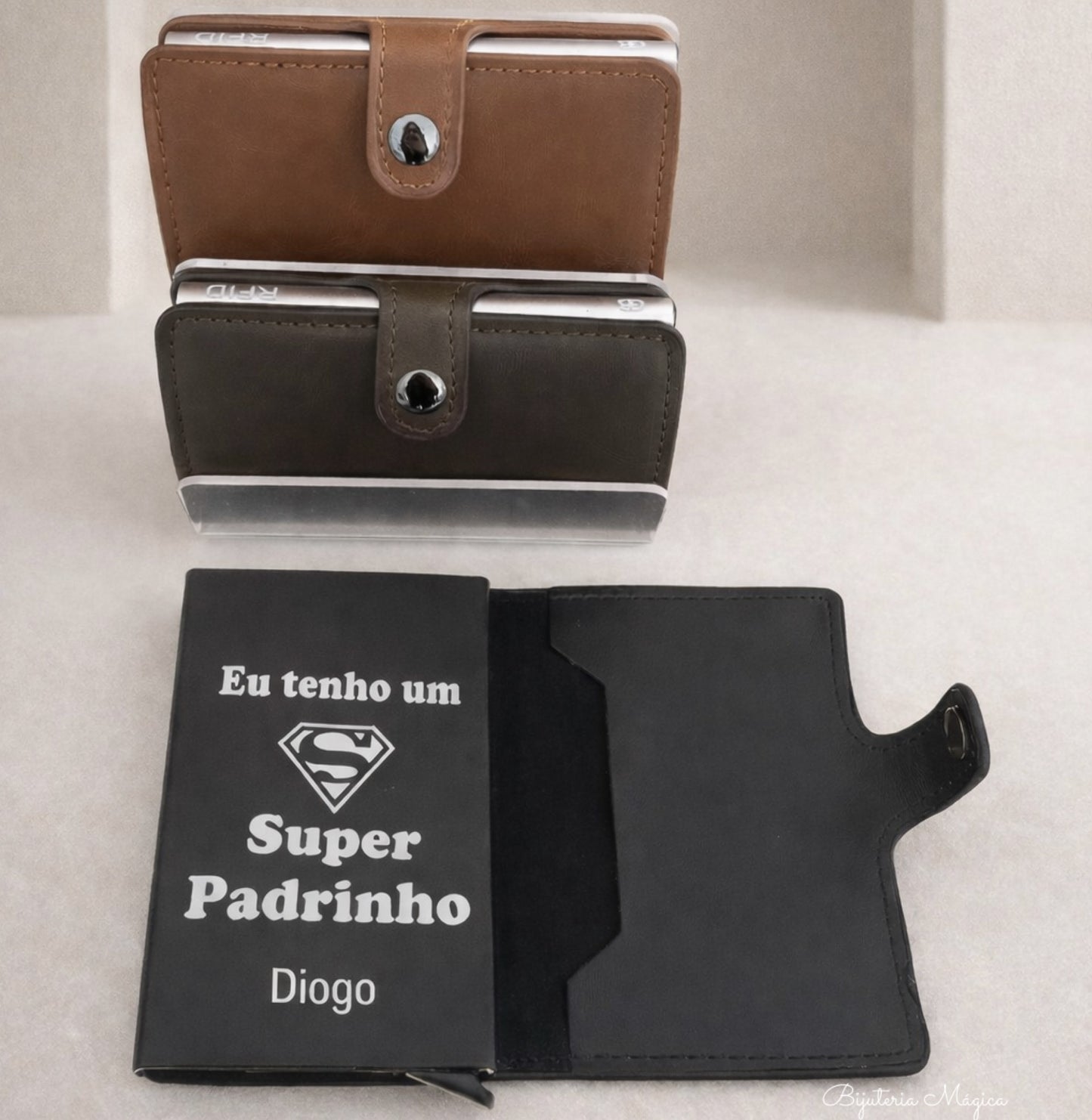 Porta-Cartões Padrinho Personalizado com Proteção RFID