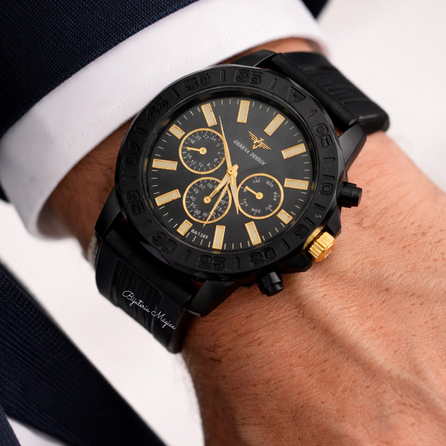 Relógio Masculino Black Gold