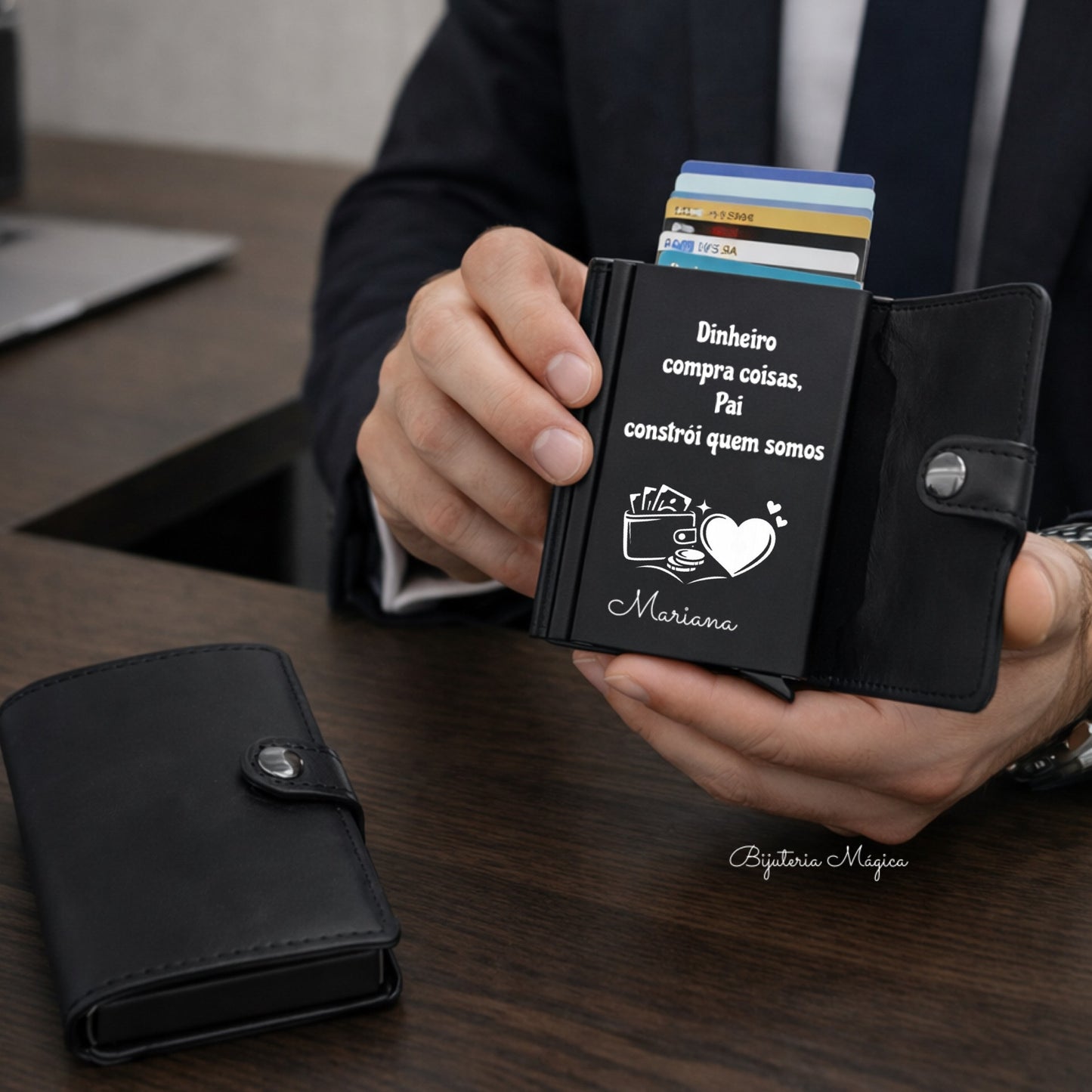 Porta-Cartões Elegance Preto Personalizado